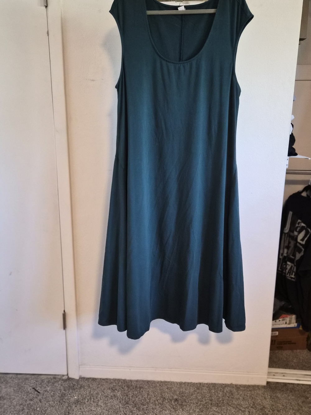 Old Navy Teal Cap-Sleeve Swing Midi Dress